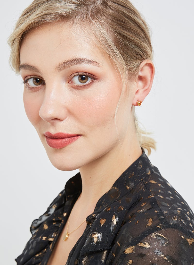 Capri Gold 18 Karat Gold Citrine Trilliant Earrings - Image 4