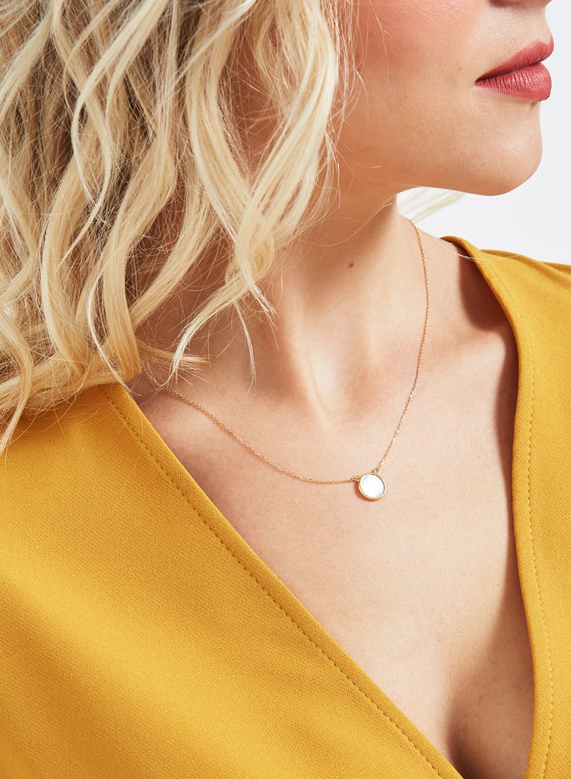 Capri Gold - 18 Karat Gold Green Onyx Single Stone Necklace - Image 1