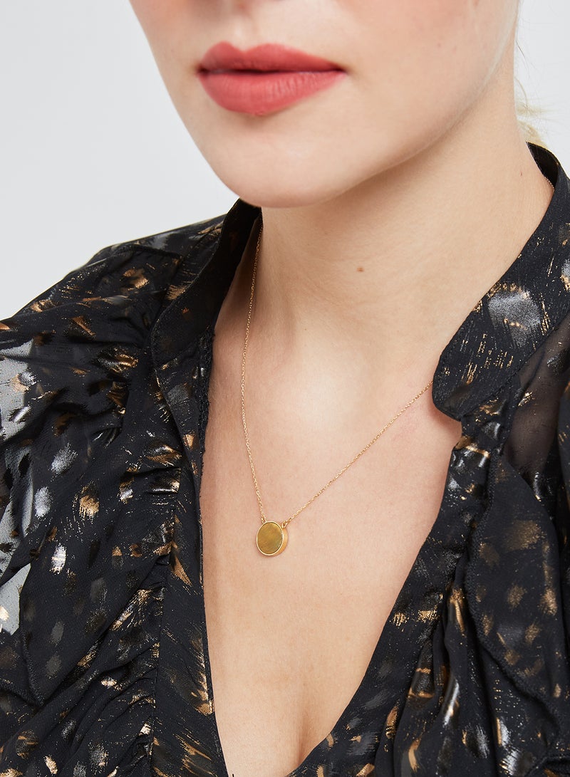 Capri Gold 18 Karat Gold Tiger Eye Single Stone Necklace - Image 5