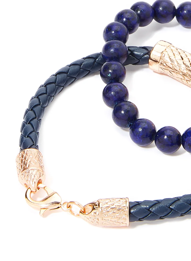 English Laundry Set of 2 Leather and Beads Bracelet