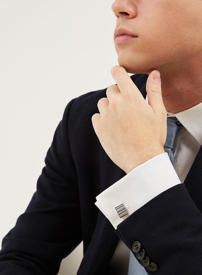 Striped Square Design Cufflinks