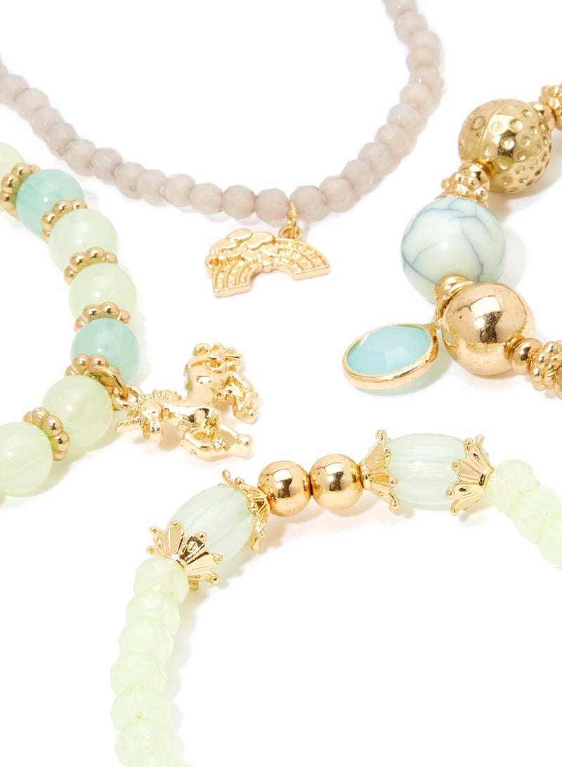 Set of 5 Assorted Charms Stackable Bangles