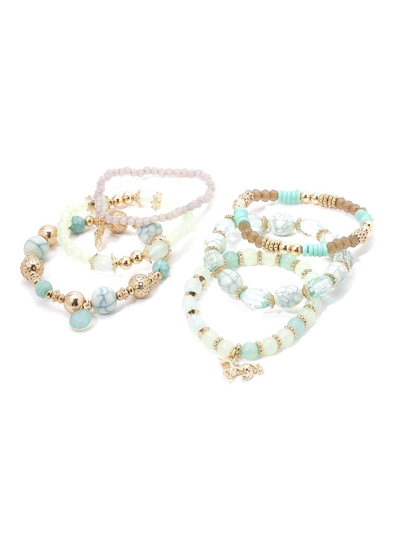 Set of 5 Assorted Charms Stackable Bangles