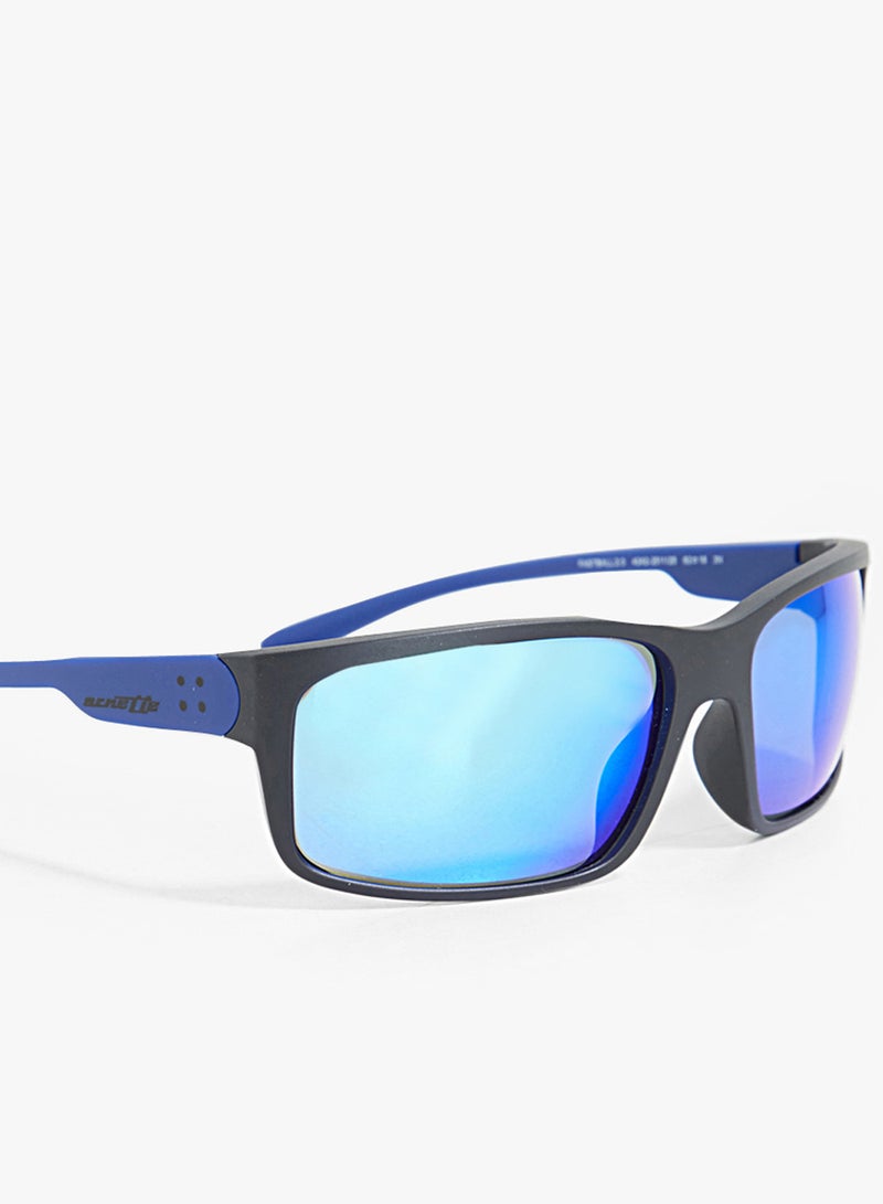 Arnette - Men's Black and Blue Mirrored Rectangular Sunglasses - Image 1
