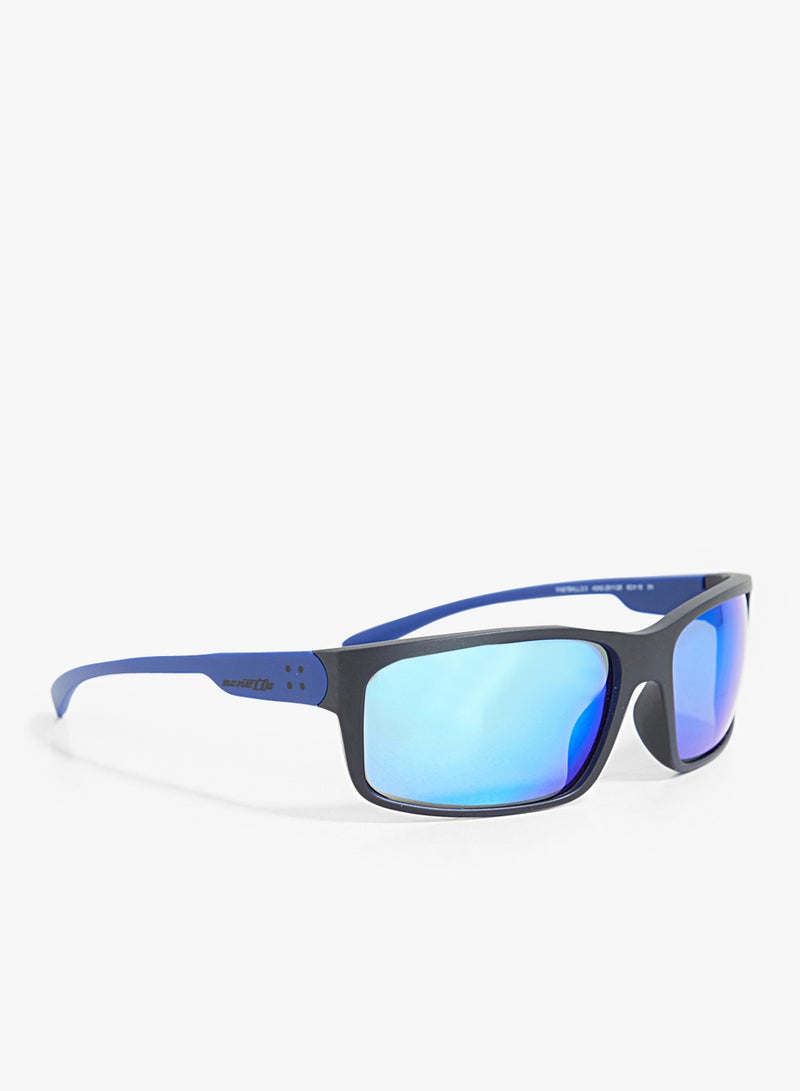 Arnette - Men's Black and Blue Mirrored Rectangular Sunglasses - Image 1