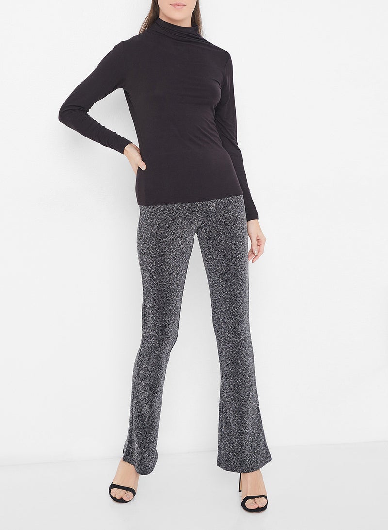 Jacqueline de Yong - Shimmer Flared Pants Grey - Image 1