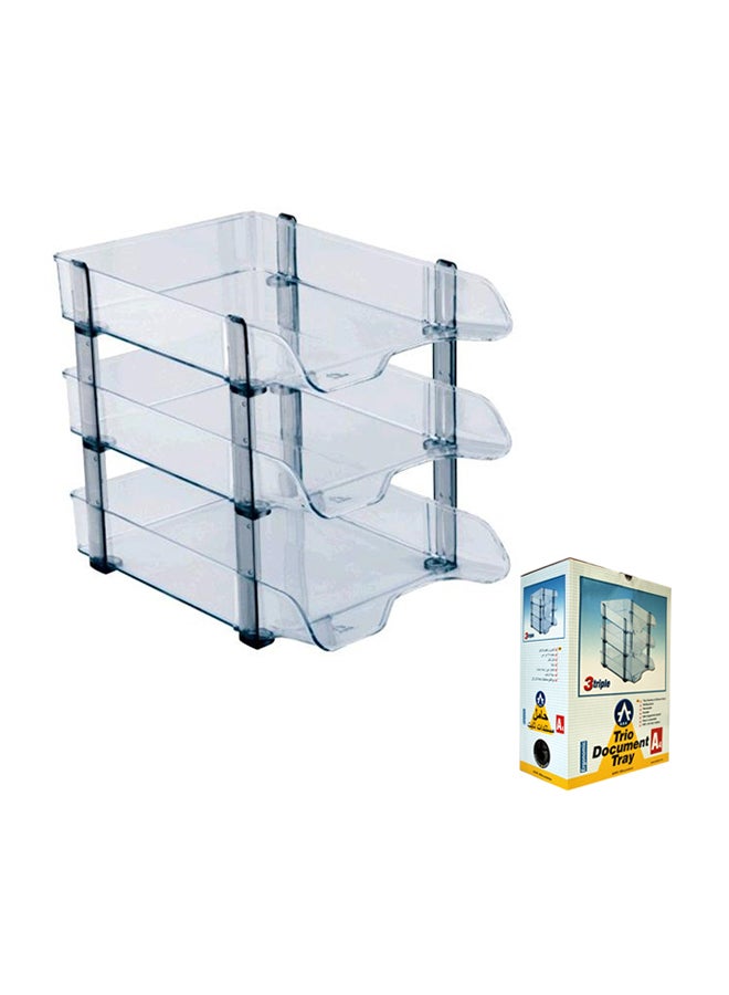 صينية آرك للمستندات من 3 وحدات شفاف/ أسود