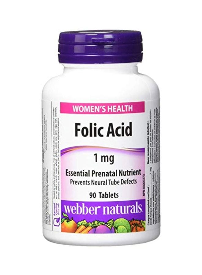 Webber naturals Folic Acid 1mg - 90 Tablets  - Image 1