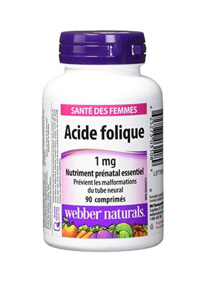 Webber naturals Folic Acid 1mg - 90 Tablets  - Image 3