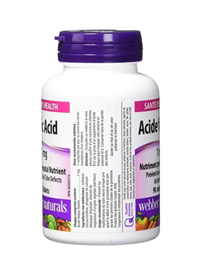 Webber naturals Folic Acid 1mg - 90 Tablets  - Image 2