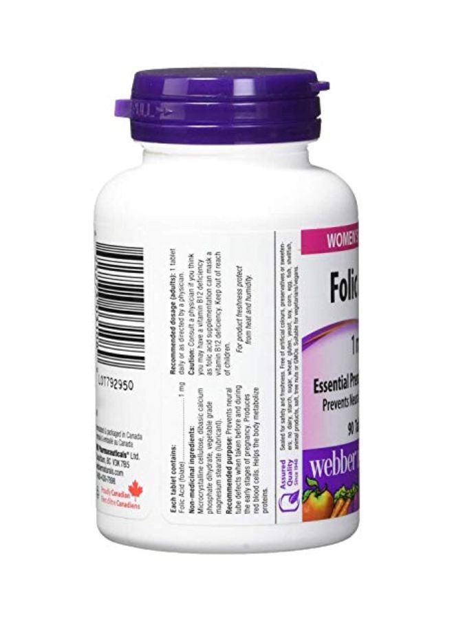Webber naturals Folic Acid 1mg - 90 Tablets  - Image 4