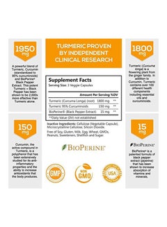 Nature's Nutrition Turmeric Curcumin 1950mg - 60 Capsules  - Image 2