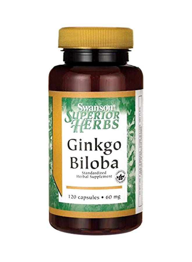 سوانسون مكمِّل غذائي عشبي جينكو بيلوبا 60 ملليجرام - 120 كبسولة - Image 1