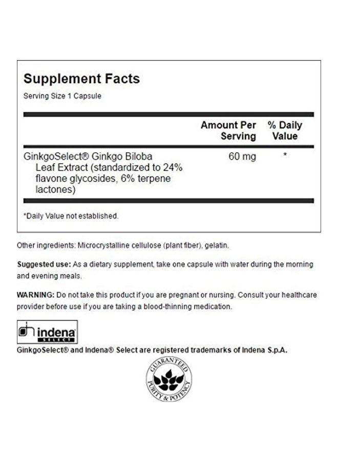 سوانسون مكمِّل غذائي عشبي جينكو بيلوبا 60 ملليجرام - 120 كبسولة - Image 2