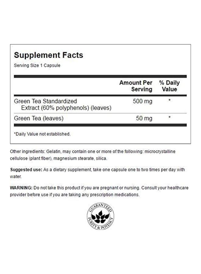 SWANSON - Swanson Green Tea Extract 500 mg - 60 Capsules - Image 1