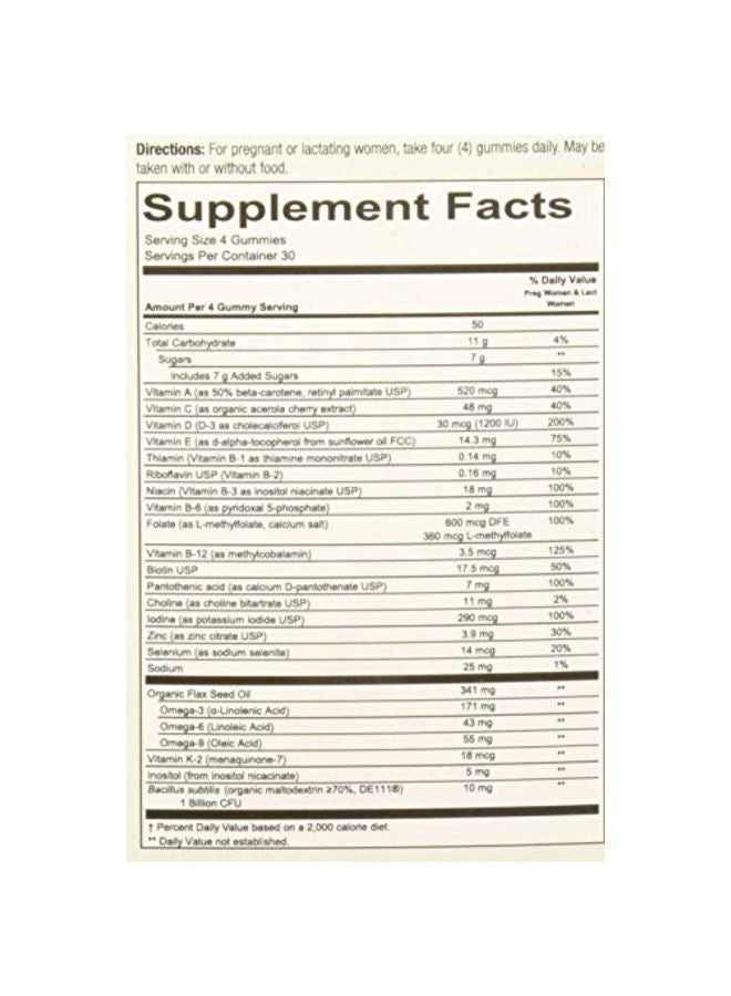 SmartyPants Organic Prenatal Complete - 120 Vegetarian Gummies - Image 4