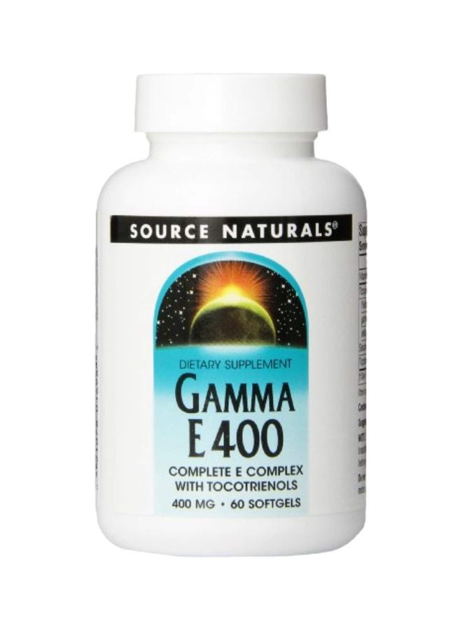 سورس ناتشورالز مكمل جاما بمركب E بتركيز 400 ملجم - 60 كبسولة هلامية - Image 1