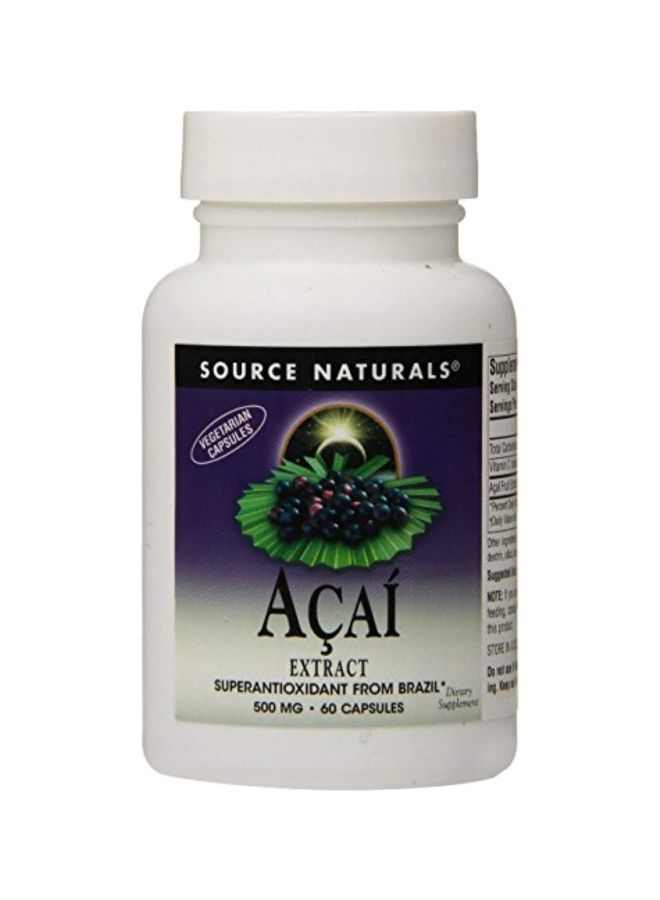Source Naturals Acai Extract Superantioxidant 500 Mg - 60 Capsules - Image 1