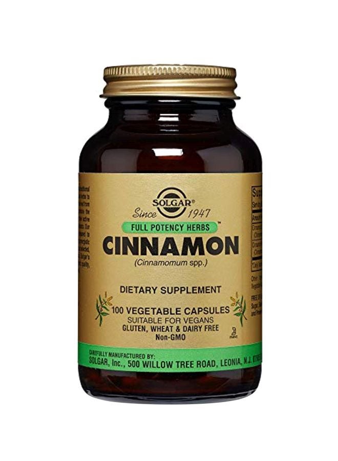 Solgar FP Cinnamon Dietary Supplement - 100 Capsules - Image 1