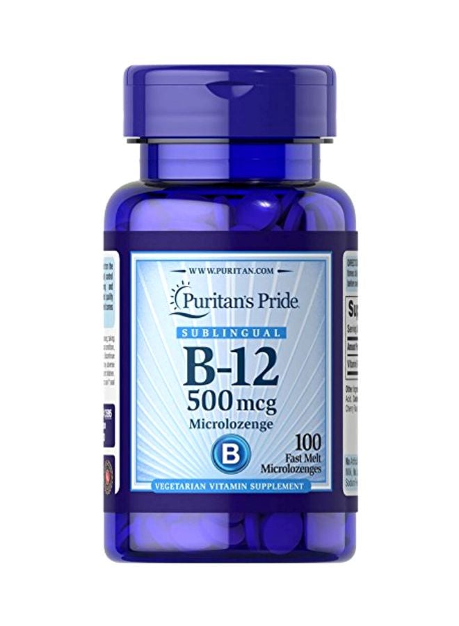 Puritan's Pride B-12 Vitamin 500mcg - 100 Fast Melt Microlozenges 