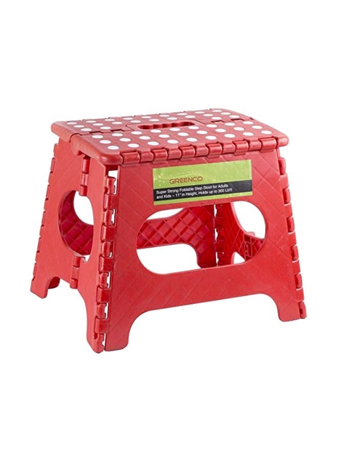 Greenco - Folding Stool Red 11inch - Image 1