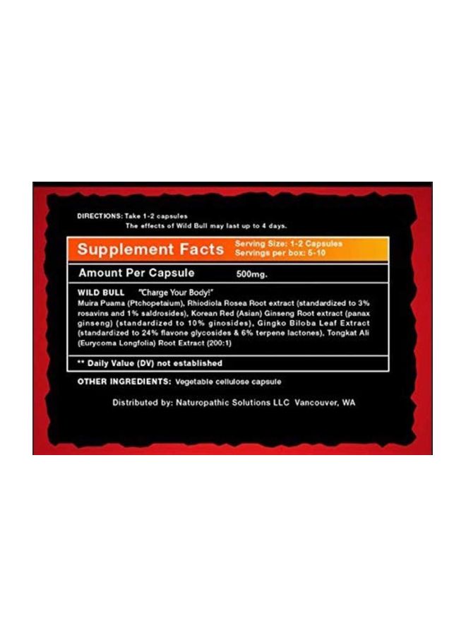 Wild Bull - Pack Of 4 Charge Your Body Herbal Dietary Supplement - 40 Capsules - Image 1