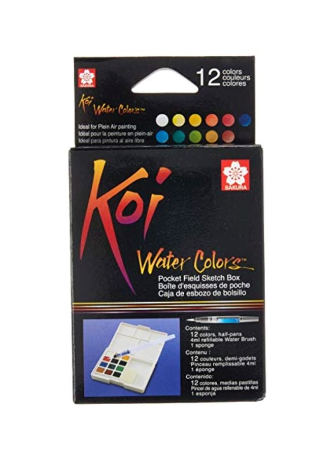 Koi Water Color Field Sketch Set White/Red/Green