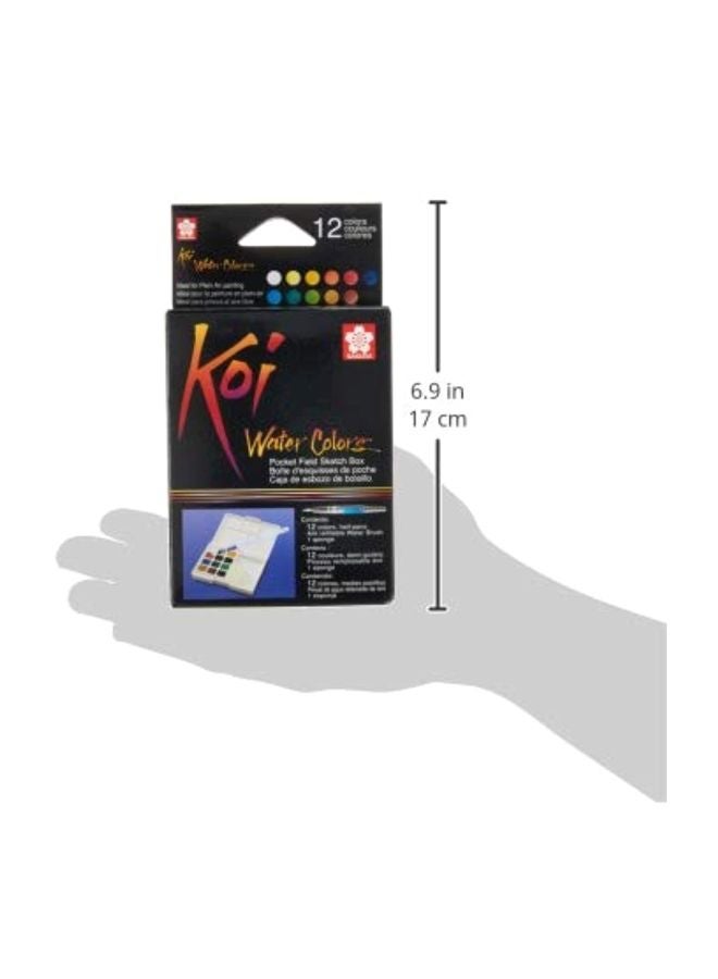 Koi Water Color Field Sketch Set White/Red/Green