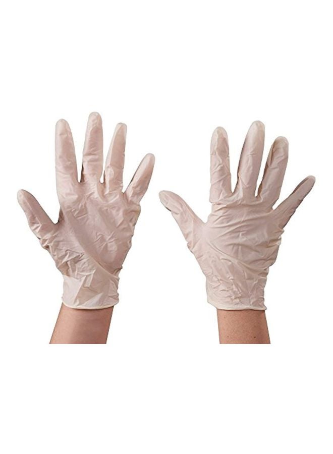 أفيديتي مجموعة من 100 قطعة من القفازات المصنوعة  من اللاتيكس أبيض L