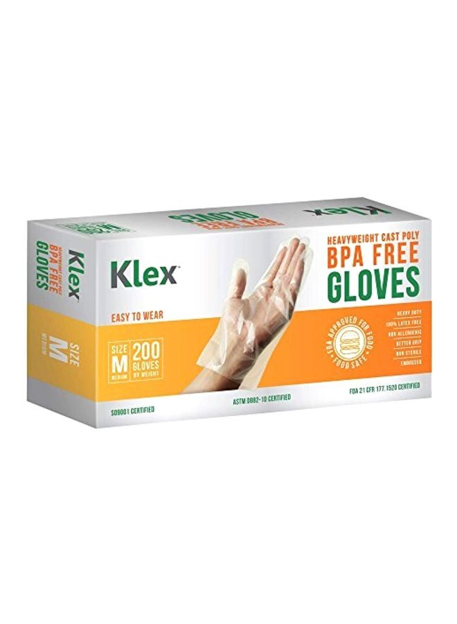 Klex 200-Piece Disposable Kitchen Gloves Clear M  - Image 1