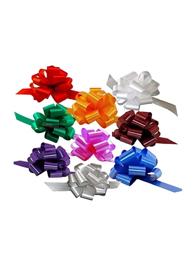 GiftWrap Etc. 9-Piece Gift Wrap Pull Bow Set Gold/White/Brown - Image 1