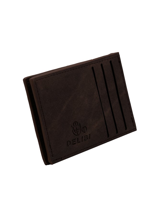 Delibi Bi-Fold Leather Wallet Brown - Image 1
