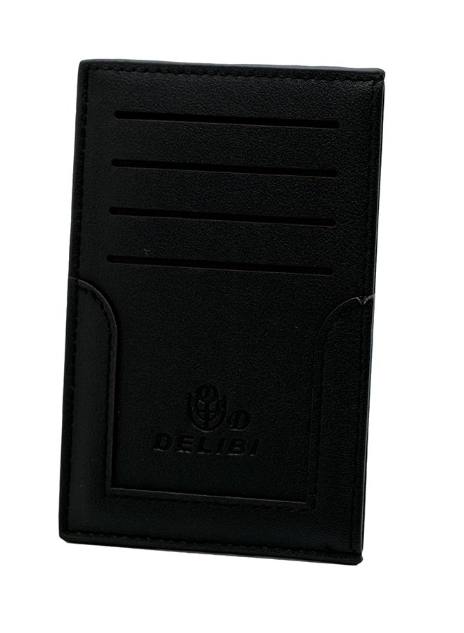 Delibi Spacious Leather Wallet Black - Image 1