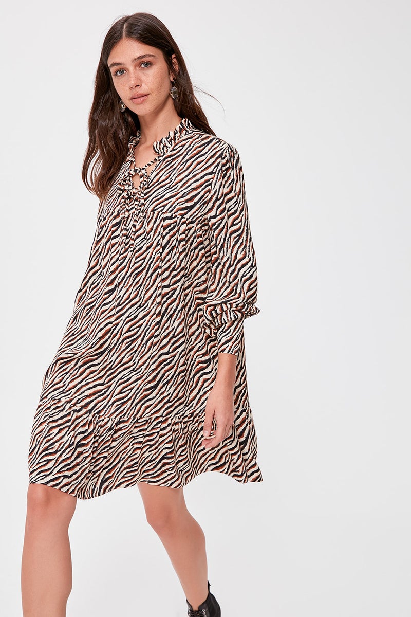 trendyol - Zebra Print Swing Dress Multicolour - Image 1