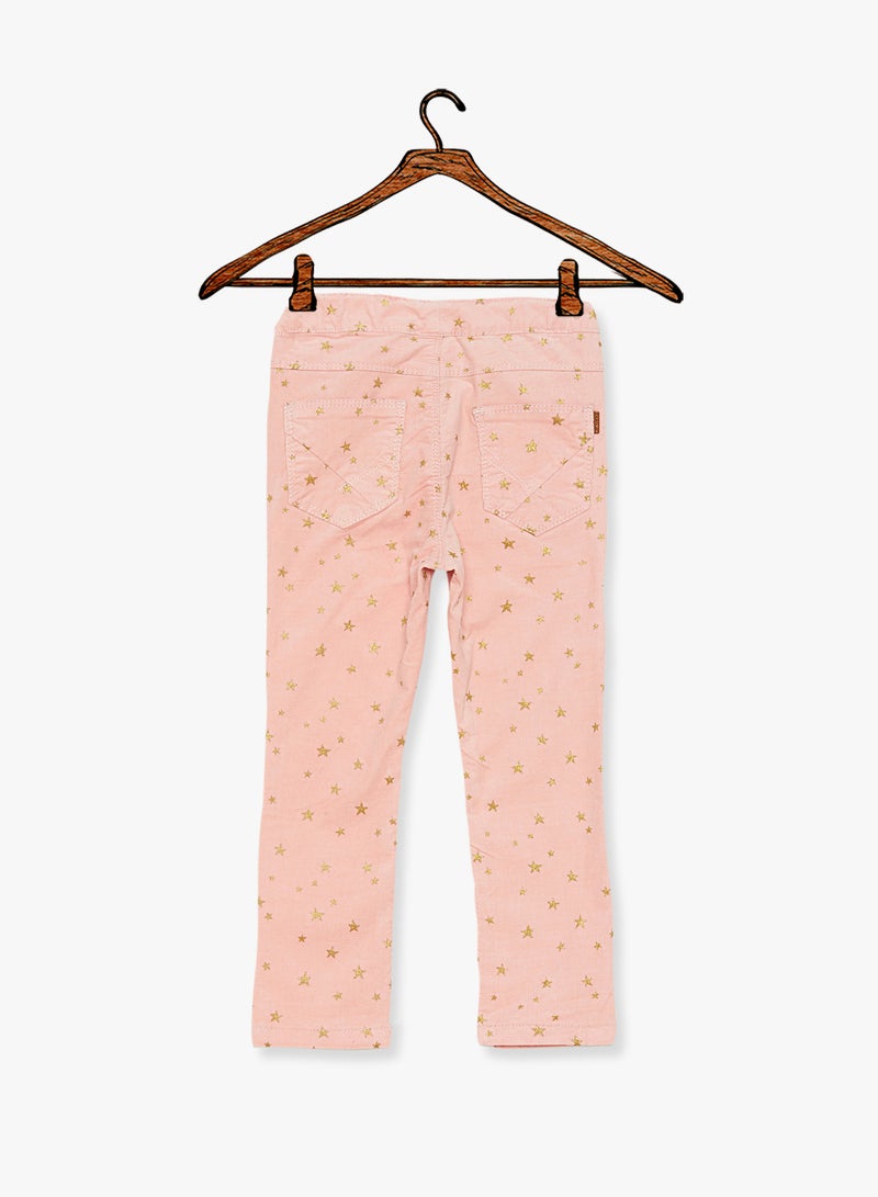 نيم ات بنطال ضيق بتفصيلة نجمة براقة للبنات وردي - Image 2