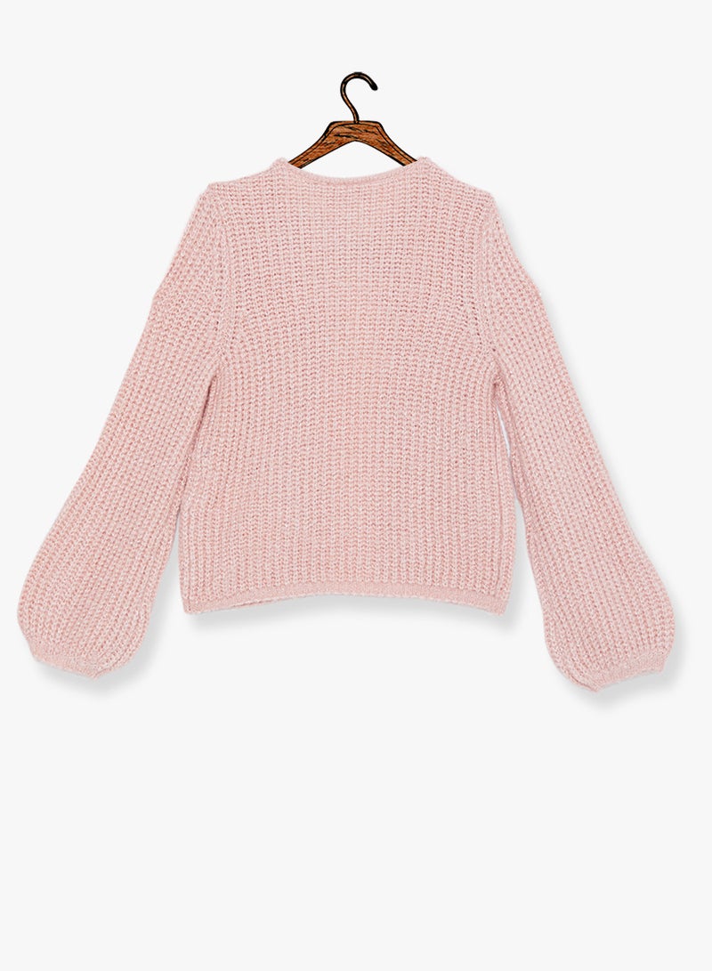 نيم ات كارديغان ميتالك للبنات وردي - Image 2