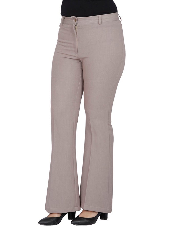 Smoky Egypt Bell Bottom Pants Beige - Image 4