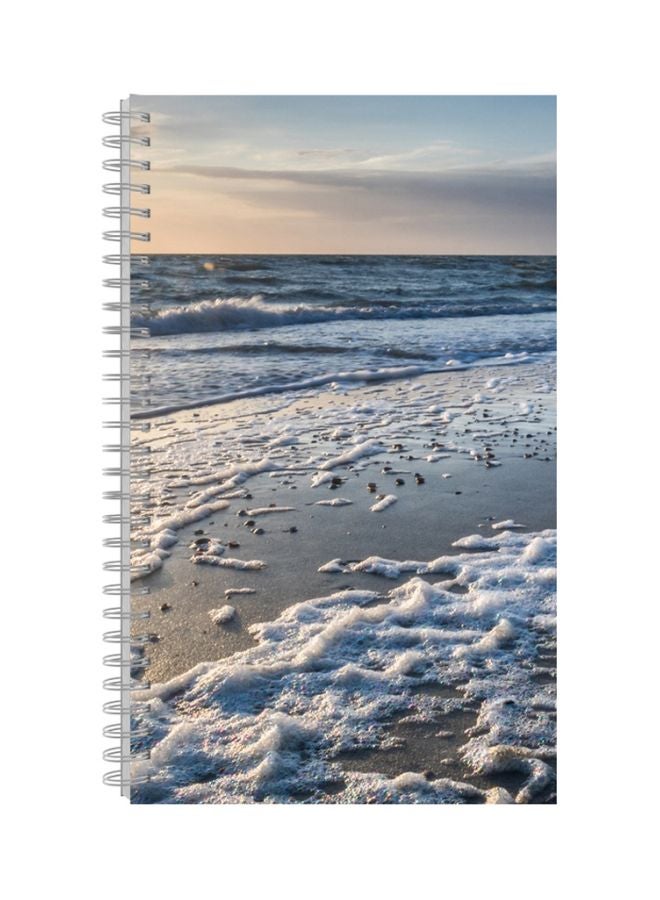 Generic A4 Spiral Bound Printed Notebook White/Blue/Grey 