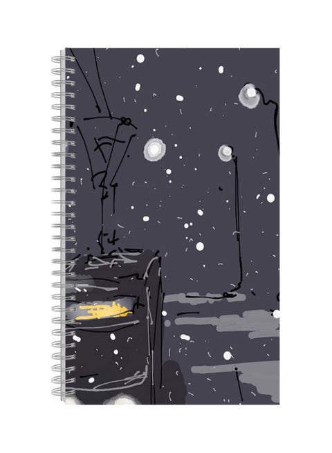 A4 Printed Notebook Grey/White/Yellow