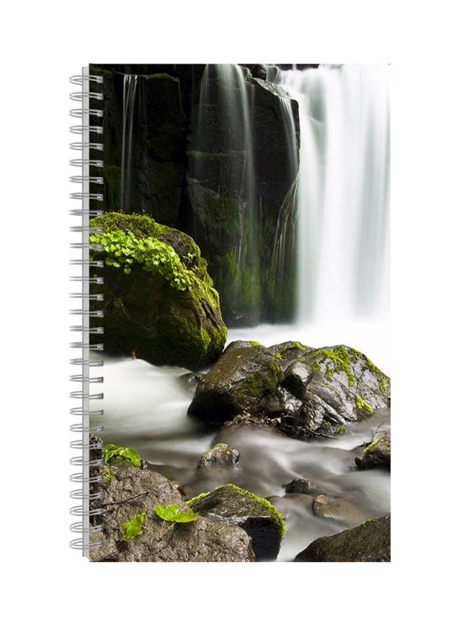 Generic A4 Printed Spiral Notebook Green/Black/White 