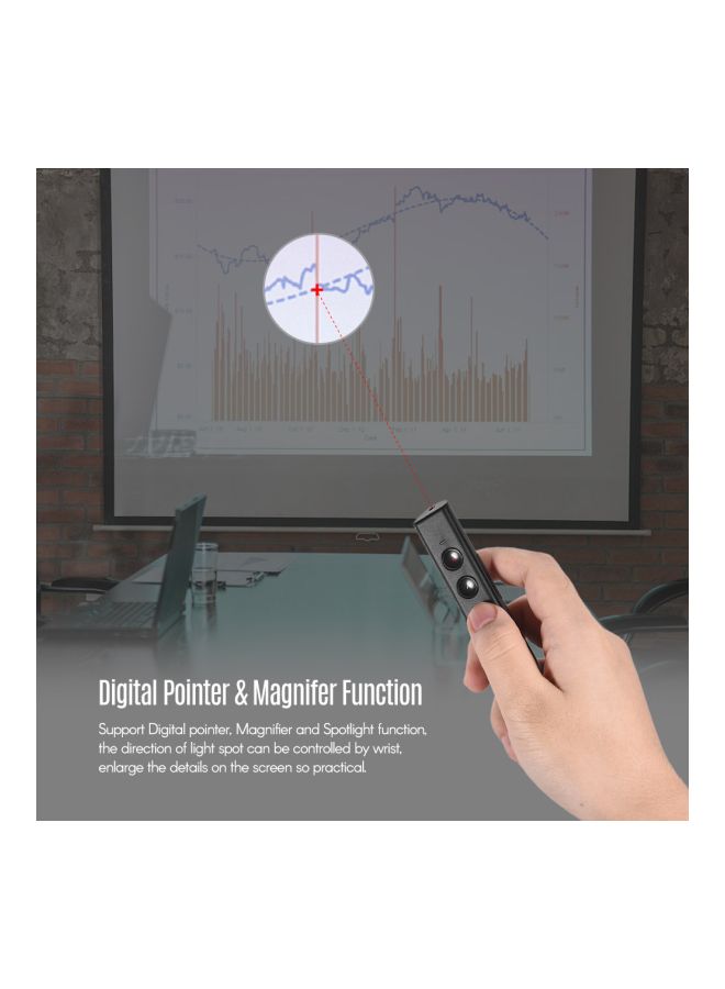 Noomya - Wireless Presenter PowerPoint Clicker Flip Pen Black - Image 1