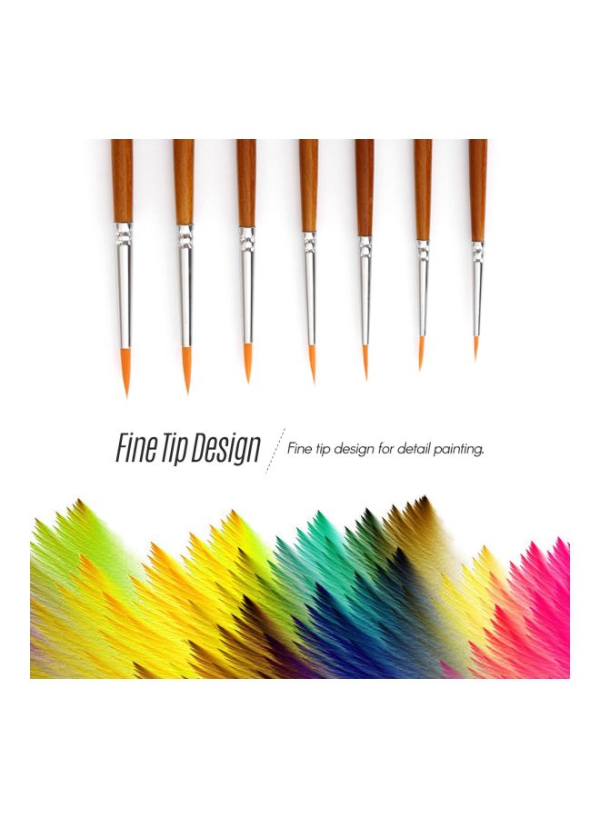7-Piece Paint Brush Set Brown/Silver/Yellow - Image 5