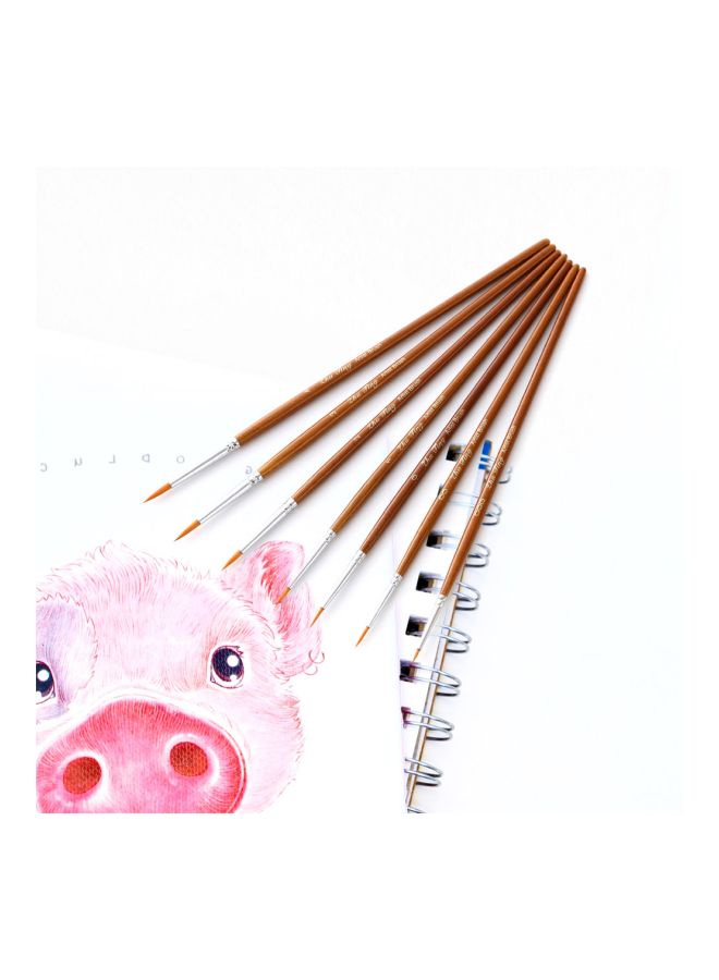 7-Piece Paint Brush Set Brown/Silver/Yellow - Image 2