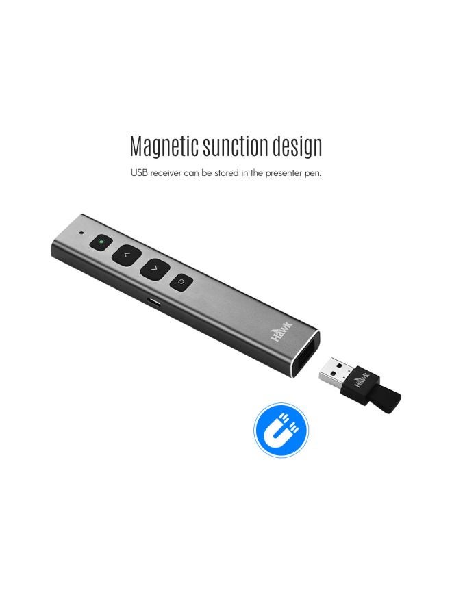 Hawk Wireless Presenter PowerPoint Clicker Flip Pen Grey  - Image 5