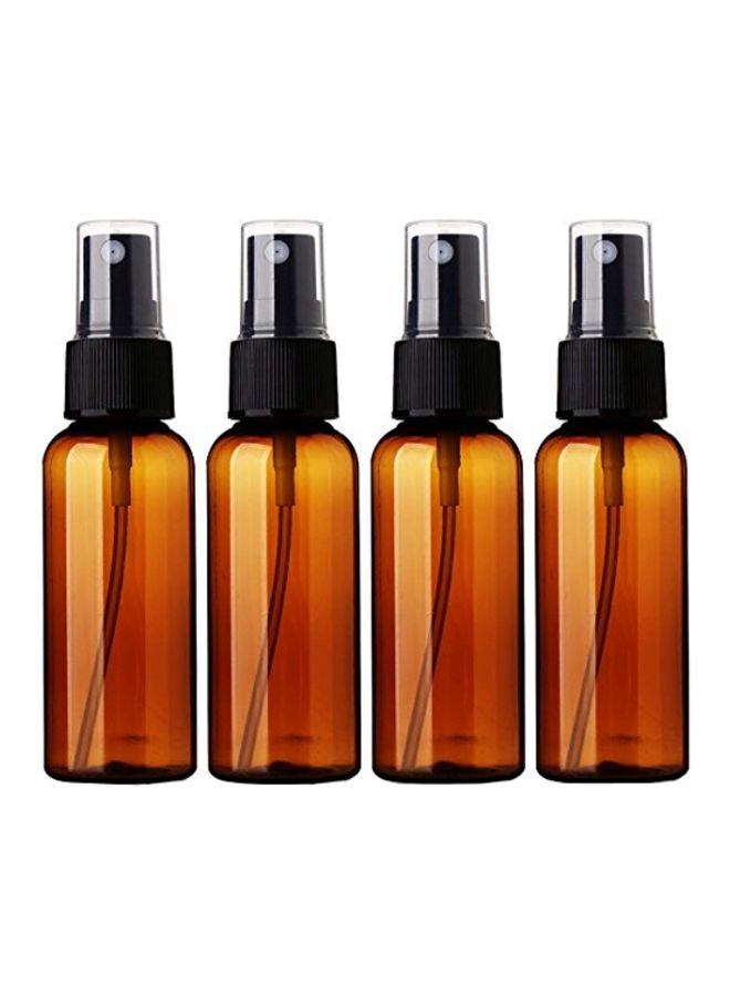 Sinide 4-Piece Empty Plastic Fine Mist Spray Bottle Brown/Black  - Image 1