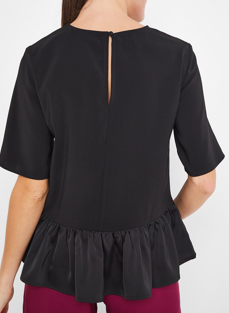فيرو مودا بلوزة بتصميم على شكل الجرس أسود - Image 4