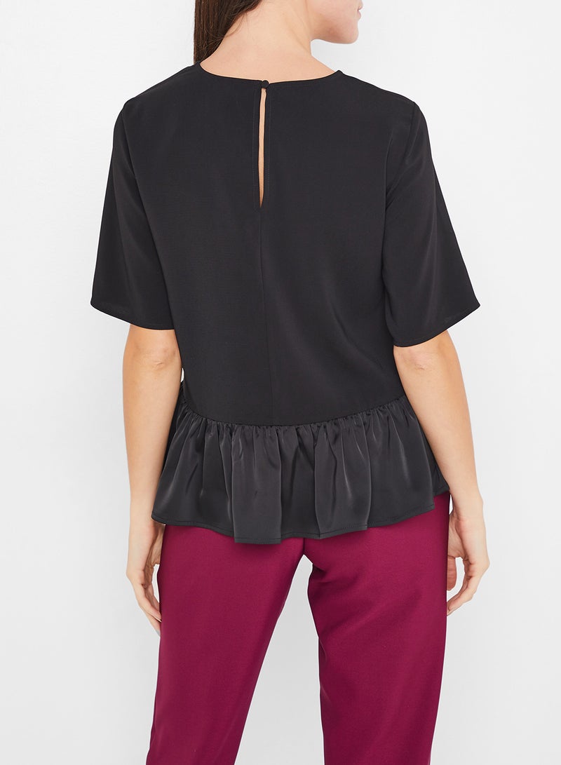 فيرو مودا بلوزة بتصميم على شكل الجرس أسود - Image 3