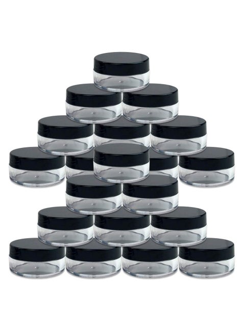 20-Piece Empty Makeup Container Jar Set with Lid Clear/Black