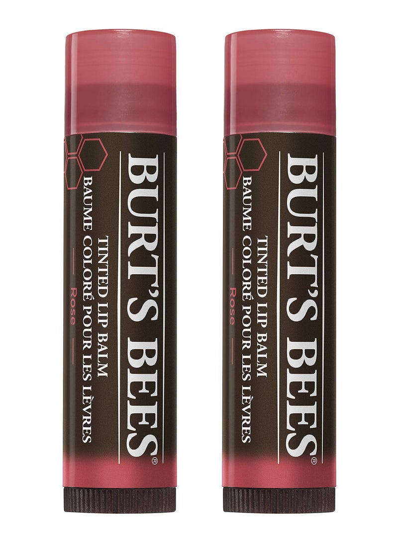 Burt's Bees Pack Of 2 Natural Tinted Lip Balm Rose