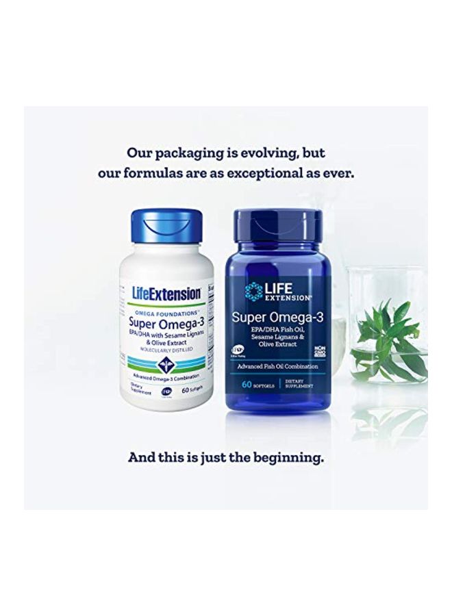 Life Extension - Super Omega-3, EPA/DHA Fish Oil 60 Softgels - Image 1
